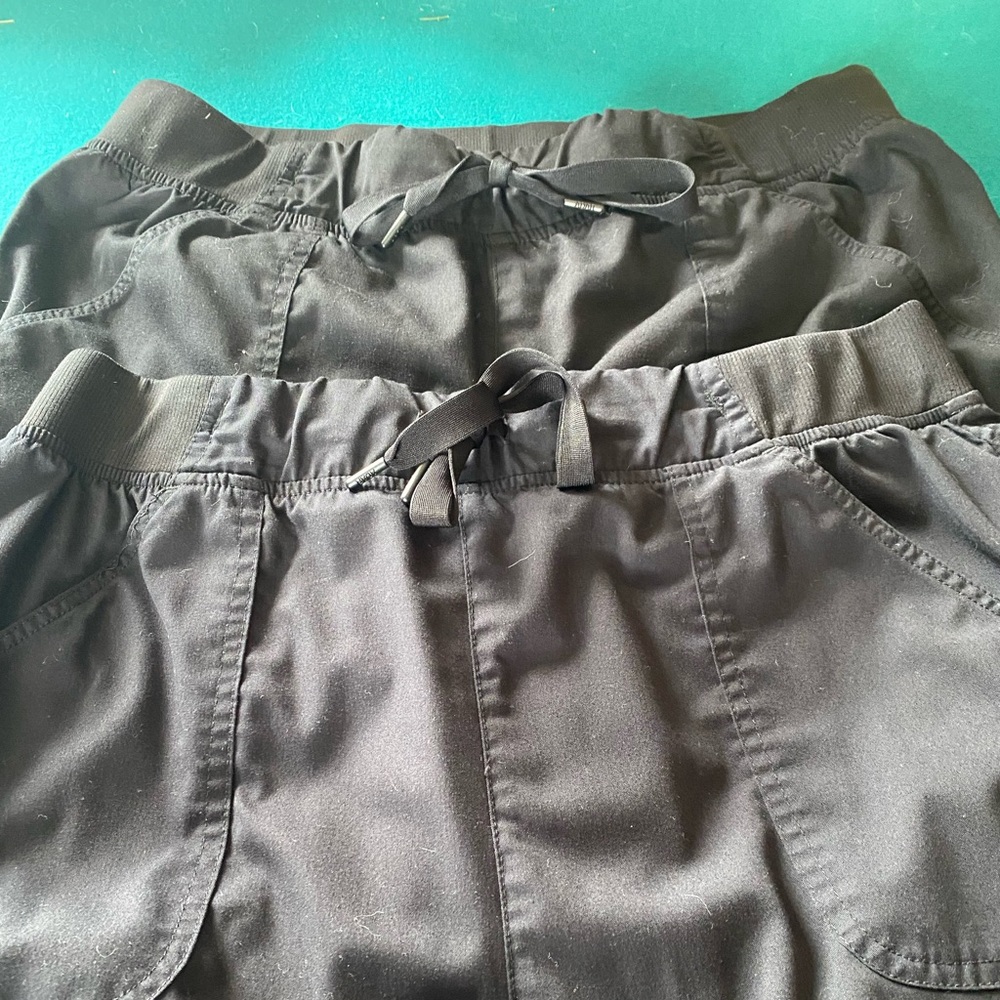 Two scrub pants black size XL fits more like a Large style joggers ADAR Pro used